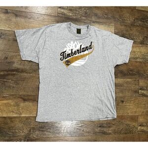 Vintage 90s Timberland‎ Retro Big Tree Logo T-Shirt Made In USA Grey XXL